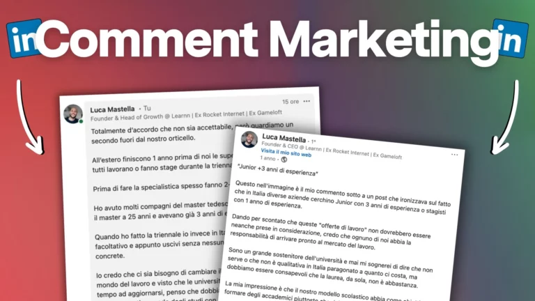 Strategia di Comment Marketing per crescere su LinkedIn da zero